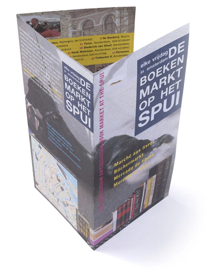 folder boekenmarkt op het spui, amsterdam
