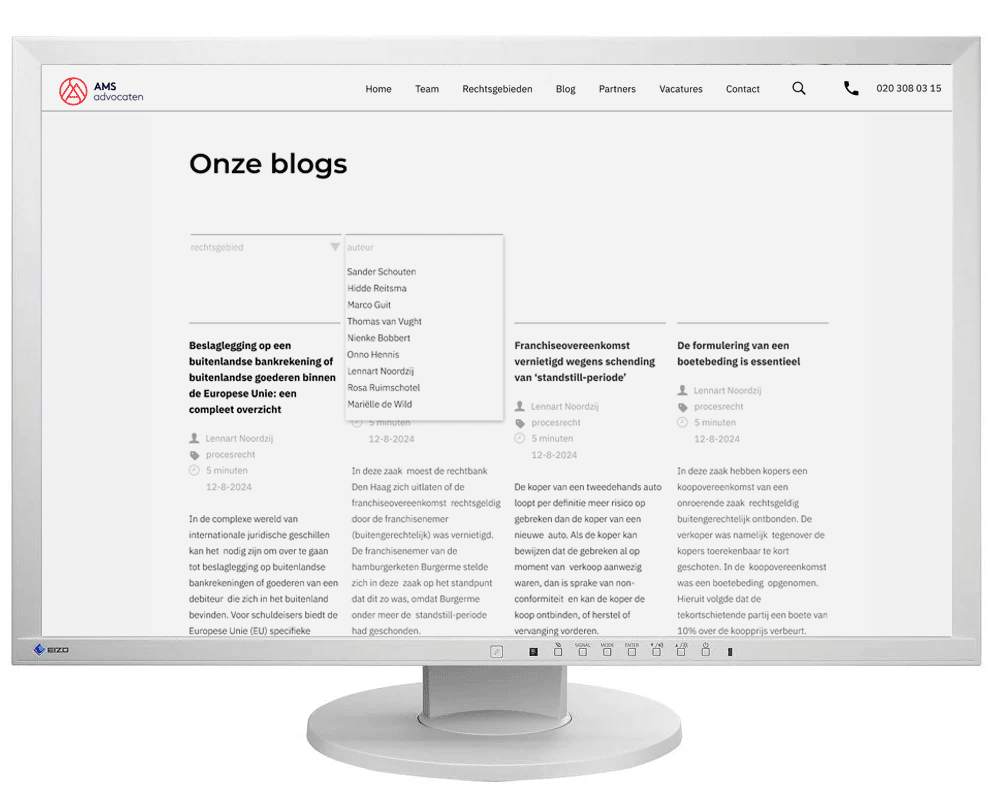 onderzoek naar de typografie van een website